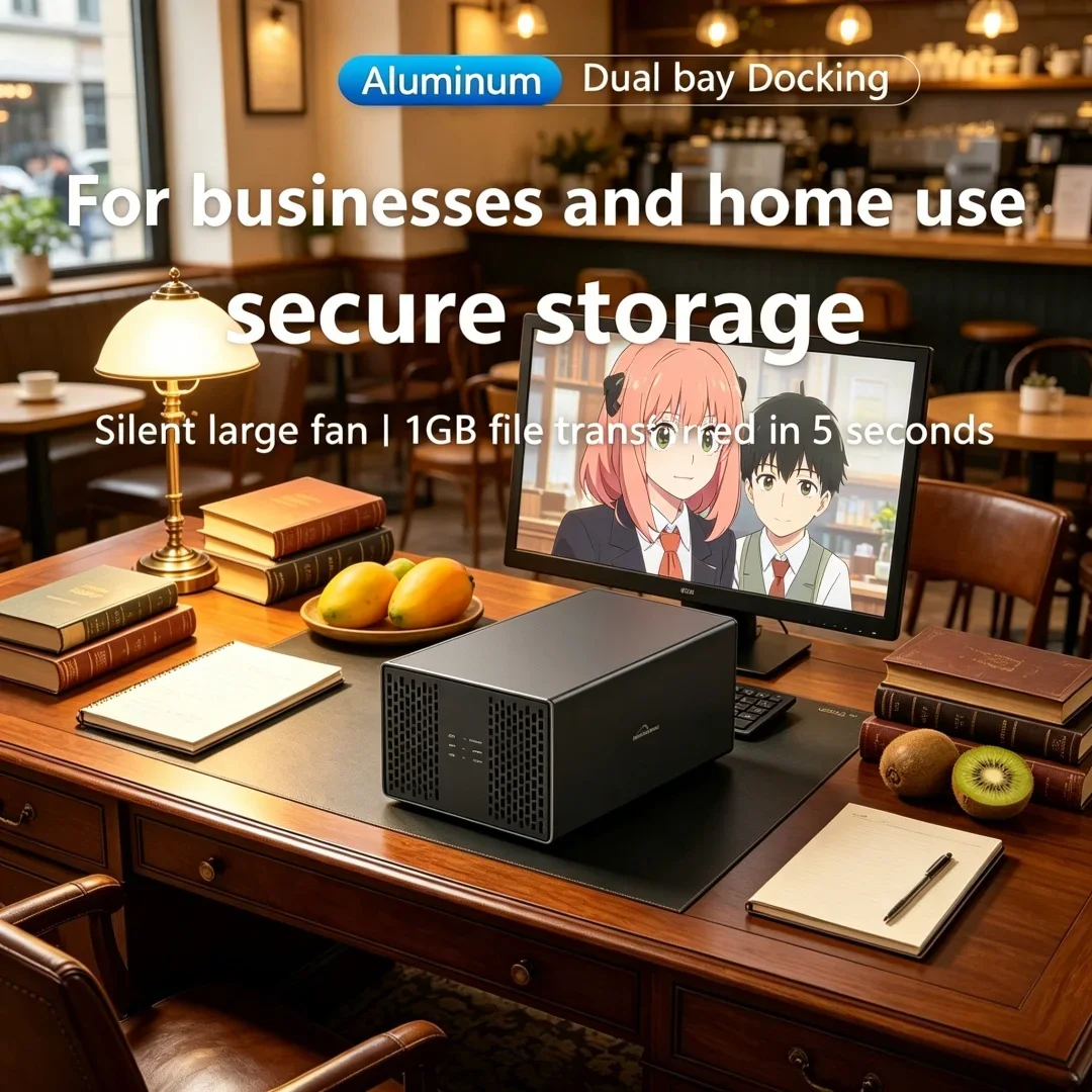 

Sumptuous Dual Bay Shell Heat Dissipation 3.5 USB 3.0 External Type C Dual Hard Drive Enclosure Stately SATA Array Box Sturdy