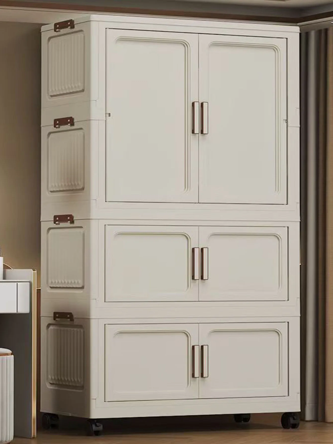 

Multifunctional Transparent Plastic Storage Closet Multi-Layered Box with Open Door Easy to Assemble for Home Organization
