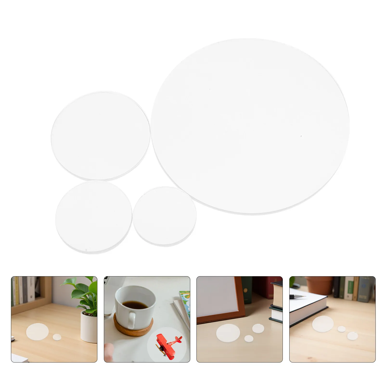 

40Pcs Acrylic Mini Round Base Discs 25Mm 30Mm 40Mm 80Mm Transparent Stable Lightweight Craft Bases for Tabletop Mini Display