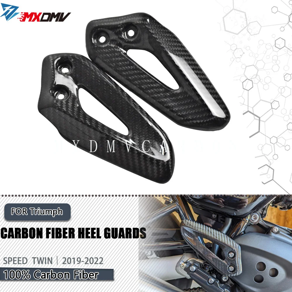 

For TRIUMPH Speed Twin 1200 2023 2022 2021-2019 Motorcycle Carbon Fiber Heel Guard Rearset Plate Foot Peg Protector Fairing Kits