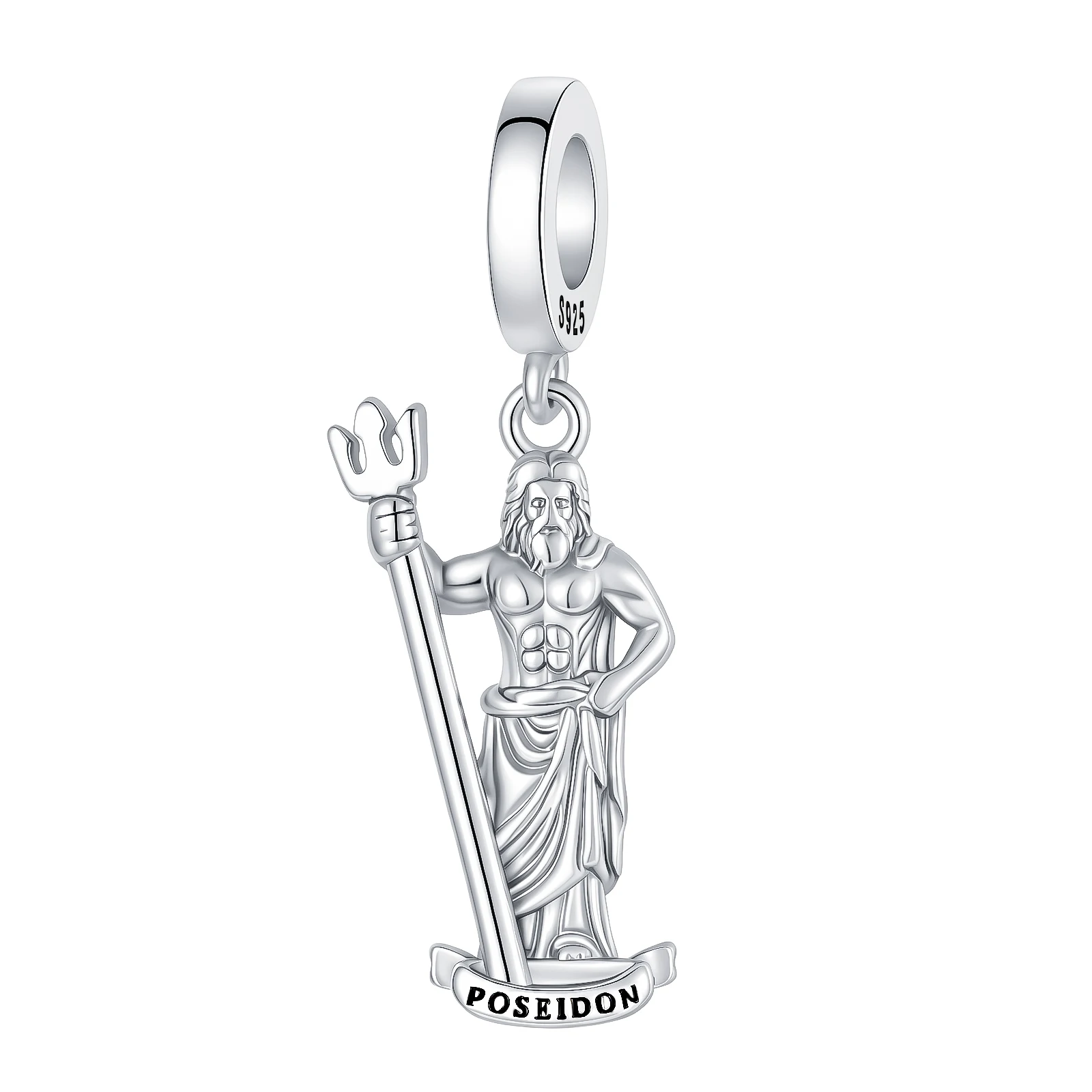 925 Sterling Silver Charm Greek God of the Sea Poseidon Trident Pendant for Women Fit Original Bracelet Necklace DIY Accessories