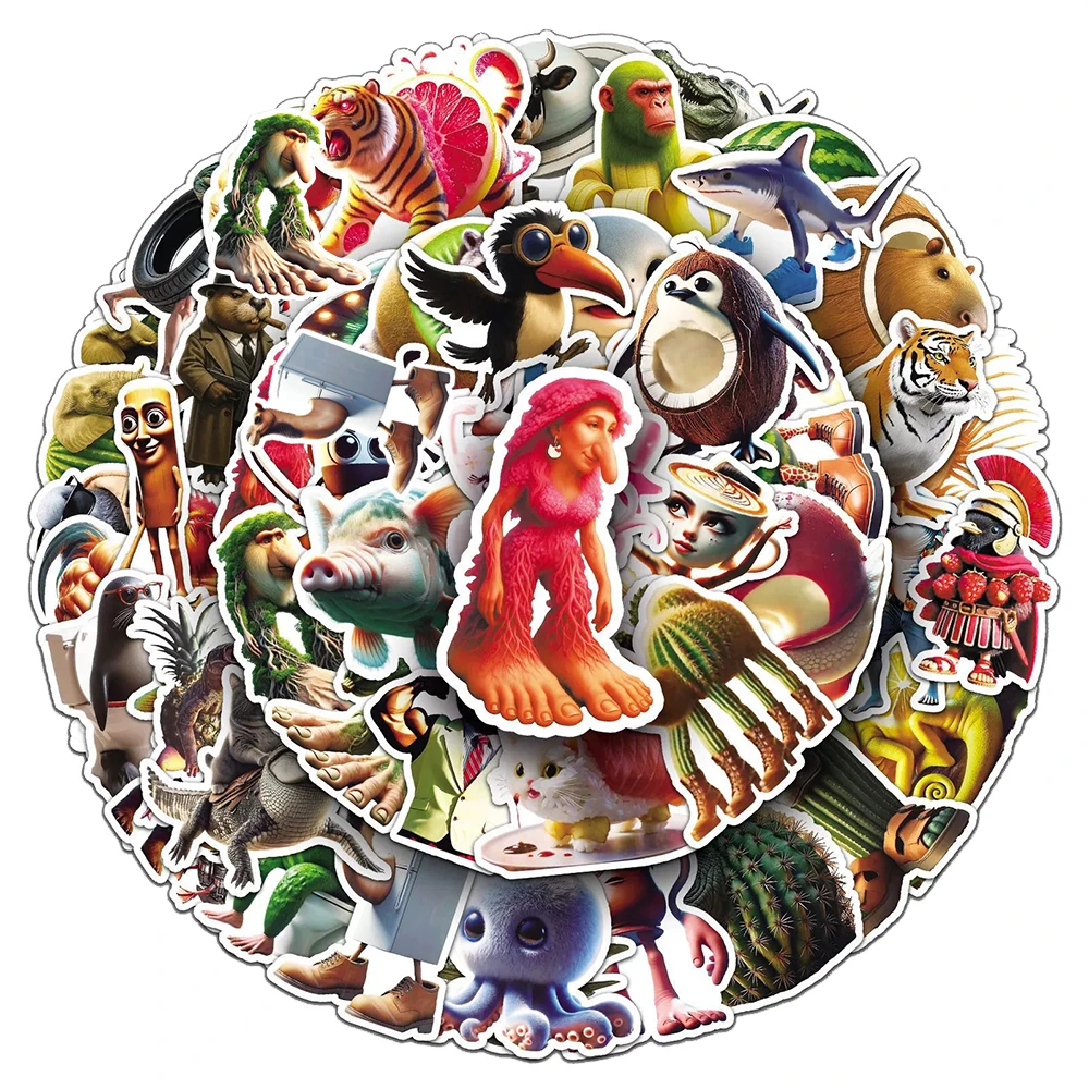 10/30/50pcs AI บทคัดย่อ Brainrot สติกเกอร์ Tung Tung Sahur การ์ตูนตลก DIY โน้ตบุ๊คโทรศัพท์กระเป๋าเดินทางสติกเกอร์กันน้ําของเล่น