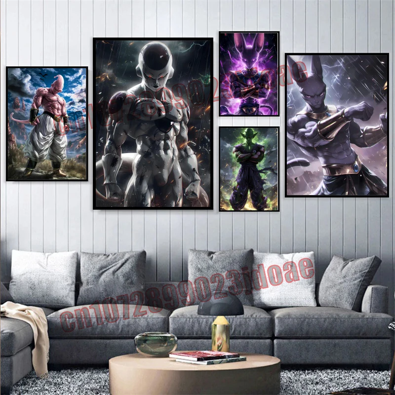 

Anime Dragon Ball GokuCell Buu Frieza Hit Piccolo Villain HD Poster Canvas Painting Room Background Wall Ornament Holiday Gift