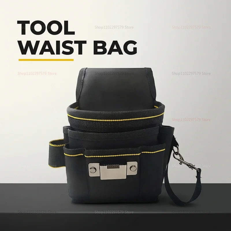 Electrician Tool Bag Waist Pack Durable Oxford Cloth Multifunctional Tool Kit Belt for Work Home Maintenance Repair Storage
