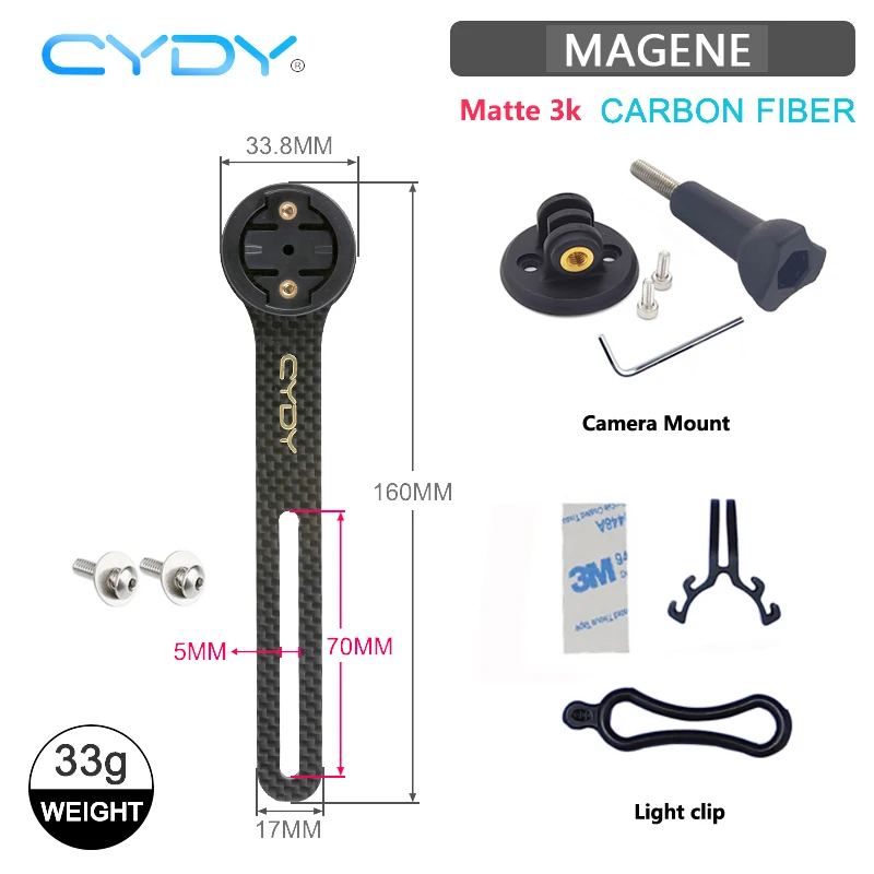CYDY Carbon 3K Garmin Halterung Edge 130 200 Rennrad-Computerhalterung Wahoo Bryton Rider 420 Fahrrad-Lichtclip Kamera-Halterung