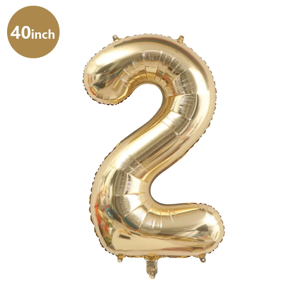 1pc 40inch Platinum Colour Number Balloons Figure Helium Balloon Digit Globos Birthday Party Decorations Baby Shower image 4