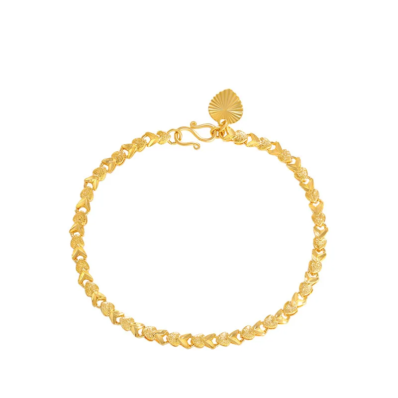 

Trendy 24K Gold Plated Chain Bracelet For Women Charm Flower Jewelry Advanced Decoration Romantic Gift