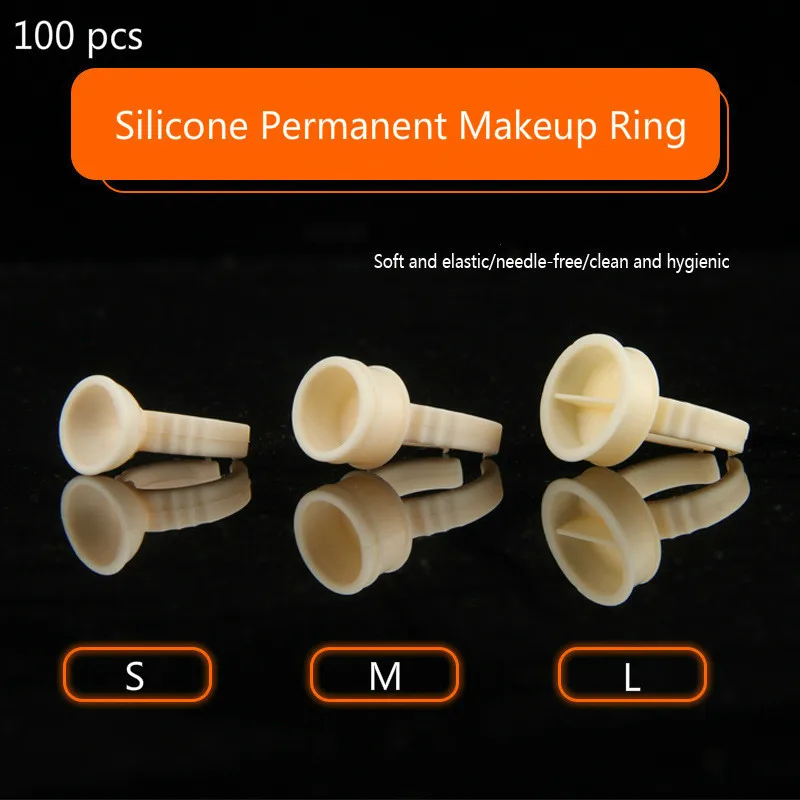 Silicone Permanent Makeup Ring Pigment Ring Tattoo Ink Eyebrow Lip Tattoo Pigments Holder Rings Container Cup Eyelash Extension