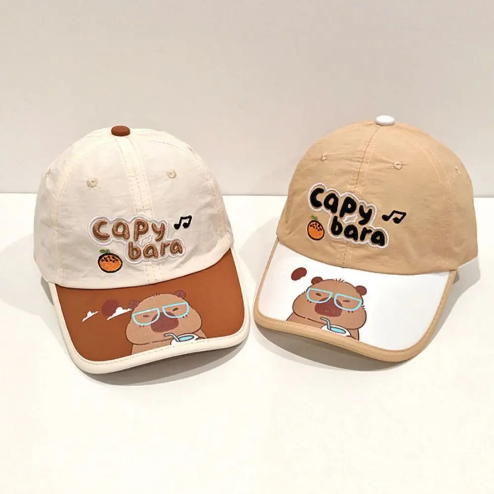 

Kawaii Capybara Baseball Hat Anti-UV Sunshade Kids Summer Sunhat Cartoon Fishmen Hat Children's Peaked Cap Boys/girls