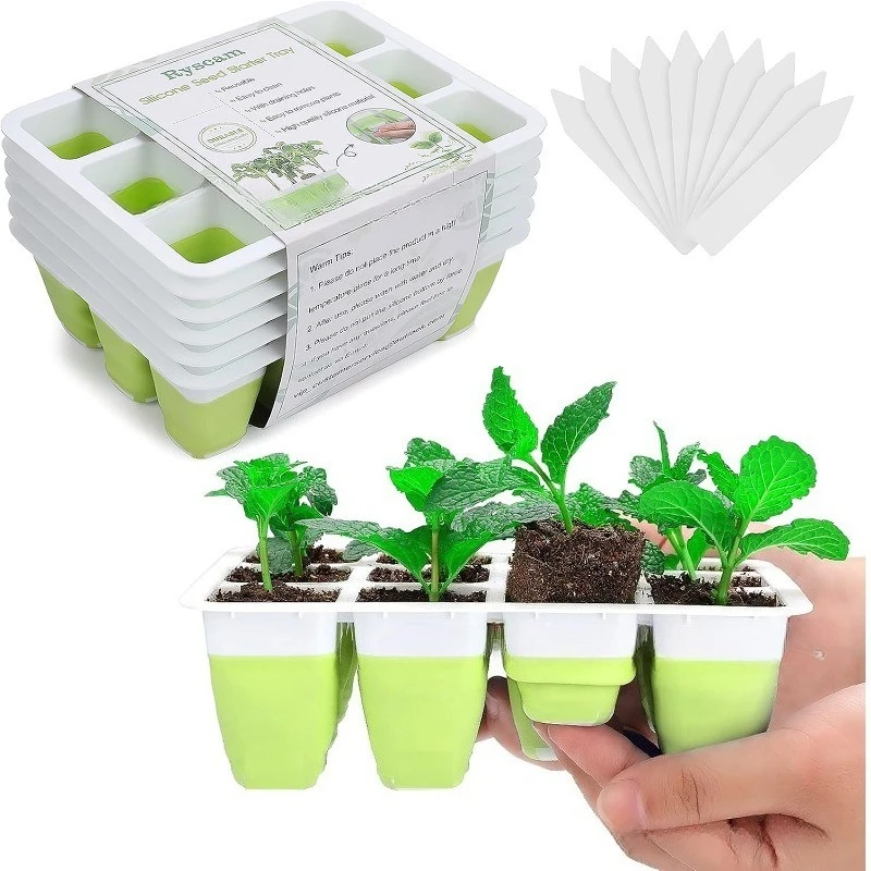 

New model gardening seedling pot with 12 holes and silicone coating - Seed Starter Tray - Plant cultivation hole pot