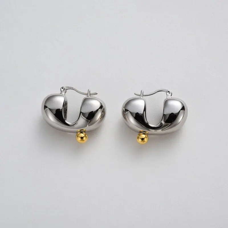 Europe America Fashion Designer Brass Plated 18K Gold 925 Silver Needle Earrings Women Jewelry