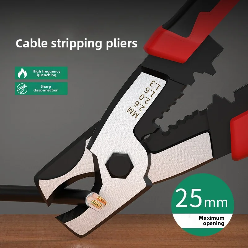 Multi Functional Cable Cutting and Stripping Plier Specialized for Electricians Wire Breaking Peeling Cable Scissors and Cable