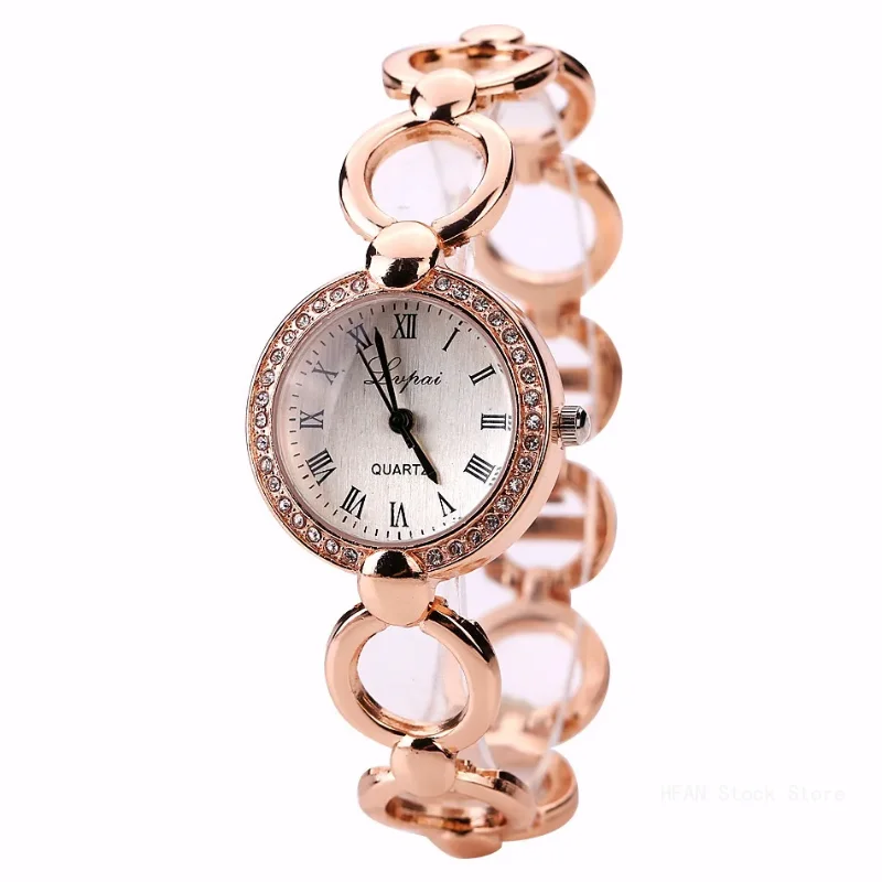 Brand Rose Gold Luxury Women Dress Watches Girls Quartz Watch Bracelet Watch Ladies Fashion Crystal Wristwatch Relogio Feminino