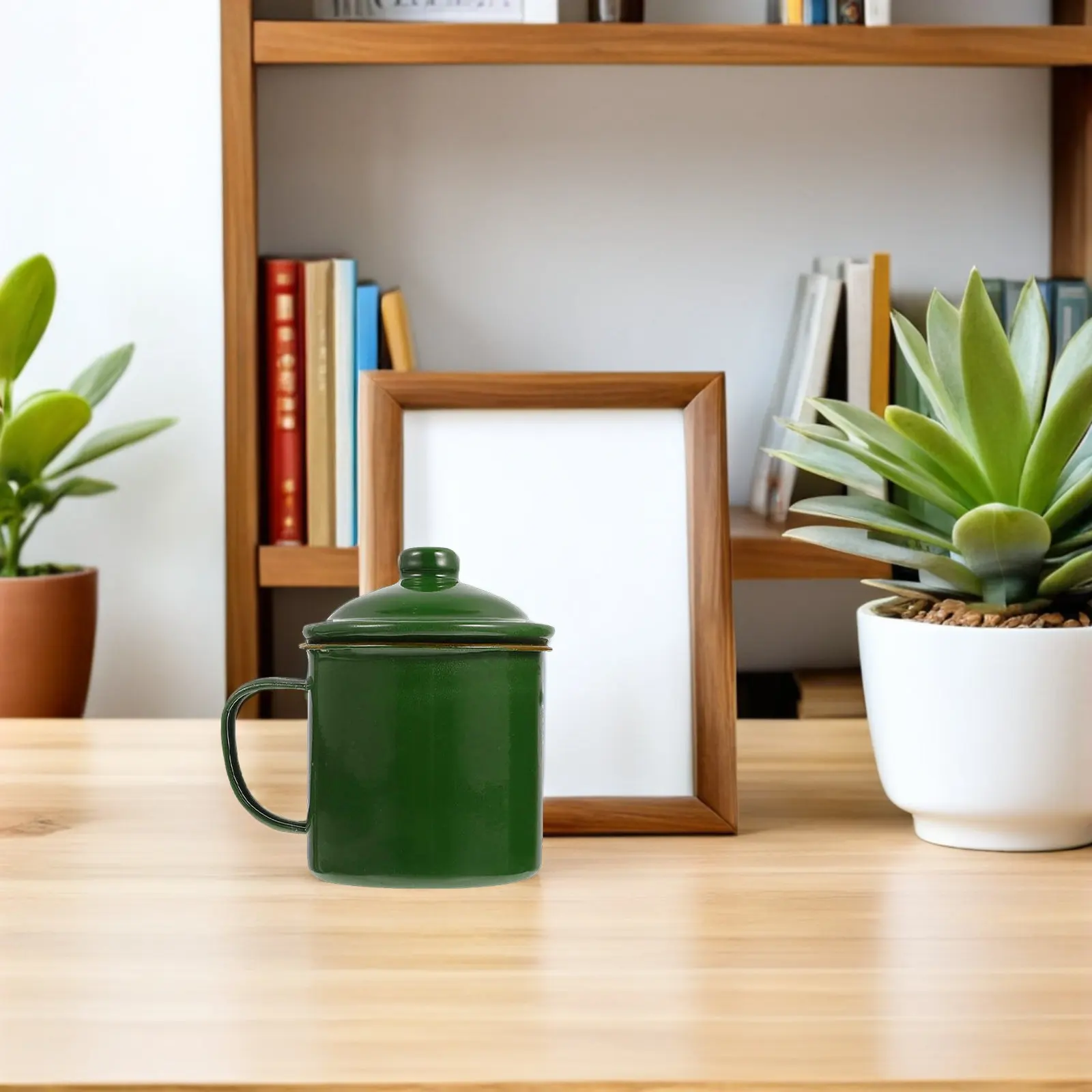 

Набор из 2 простых эмалированных кружек премиум-класса с нескользящей ручкой для кофе, чая, молока, воды. Портативные, для кемпинга, офиса, дома, завтрака.