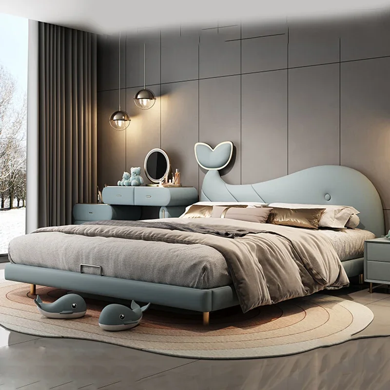 

Simple Children Bed Double Luxury Bedroom Modern Massage Bed Sleeping Frame Loft Wooden Letto Matrimoniale Trendy Furniture