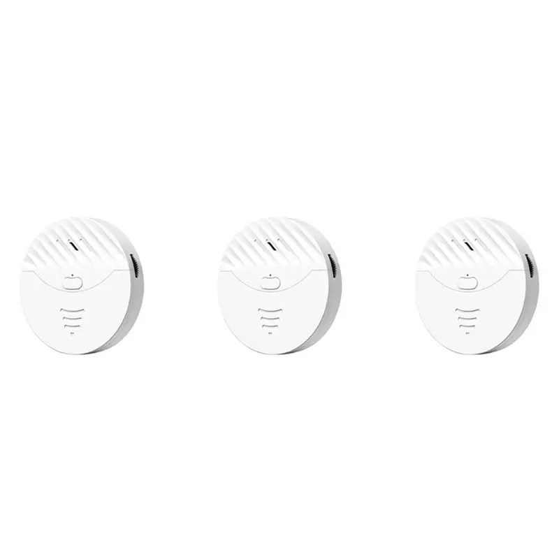 B04B-3X Tuya Smart Wifi Alarm Door And Window Vibration Sensor Security Protection Alert Works With Alexa, Smart Life(White)
