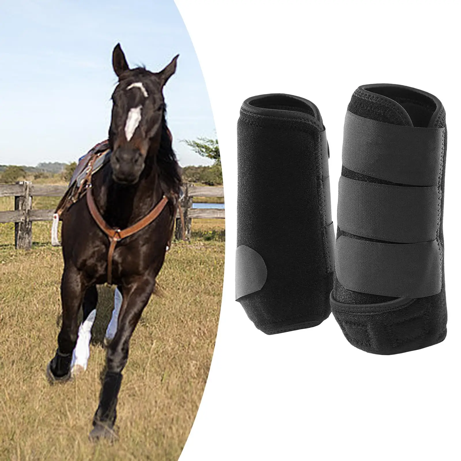 2Pcs Horses Boots Tendon Protector Shockproof Multifunction Leg Protection Front Hind Legs Guard for Riding Equestrian Equipment