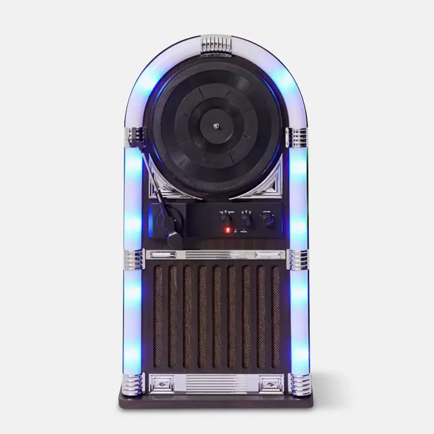

Rocket Vertical Bluetooth Vinyl Record Player Retro LED Light Jukebox