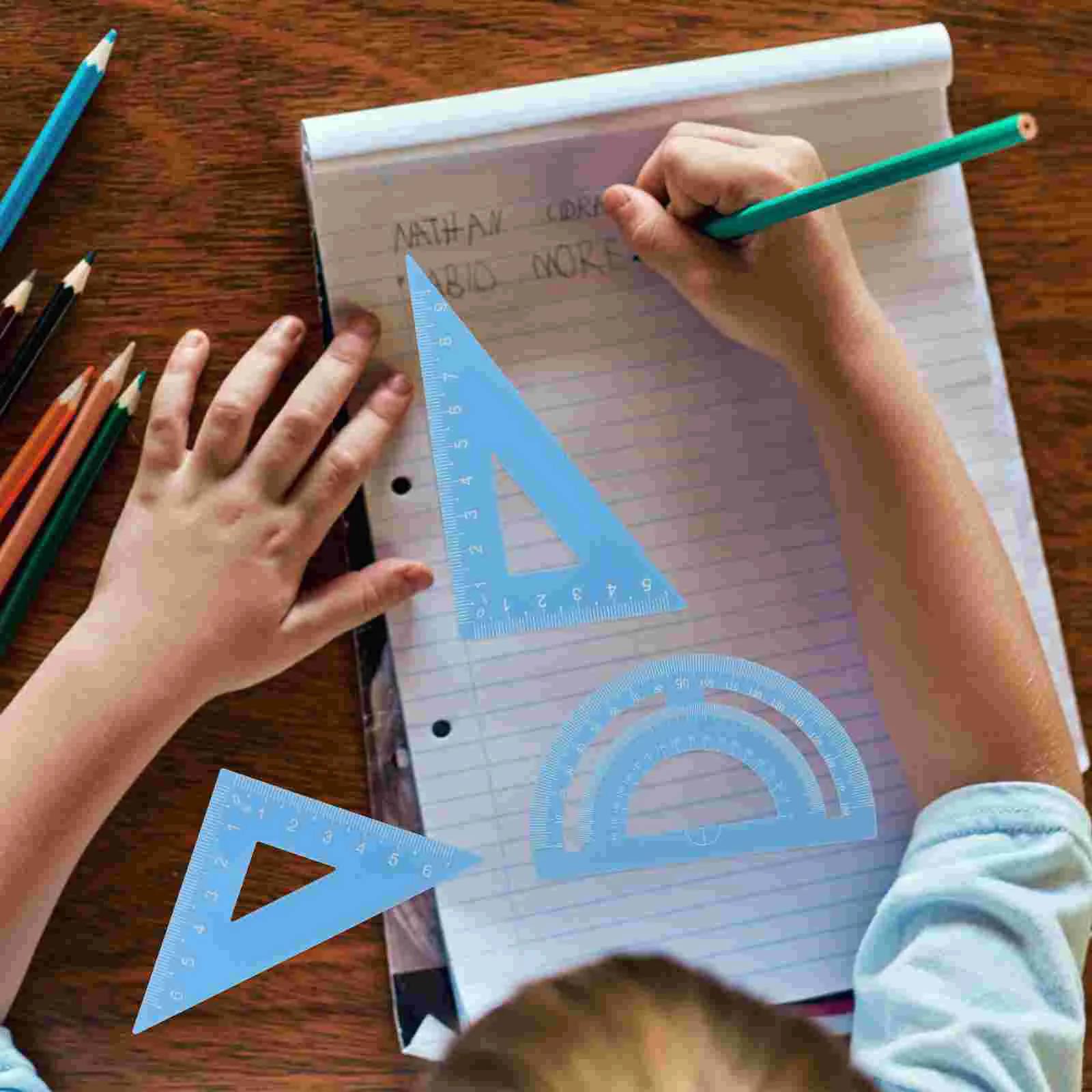 Triangular Scale Ruler Students Drawing Tools Precise Protractor Office Triangle