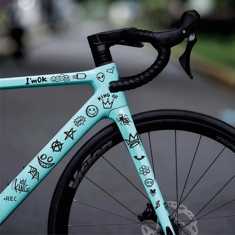

1set Graffiti Kit Cartoon Bike Frame Protective Stickers for MTB Road Bike Fork Motorcycle Bicycle Universal Vinyl Decals