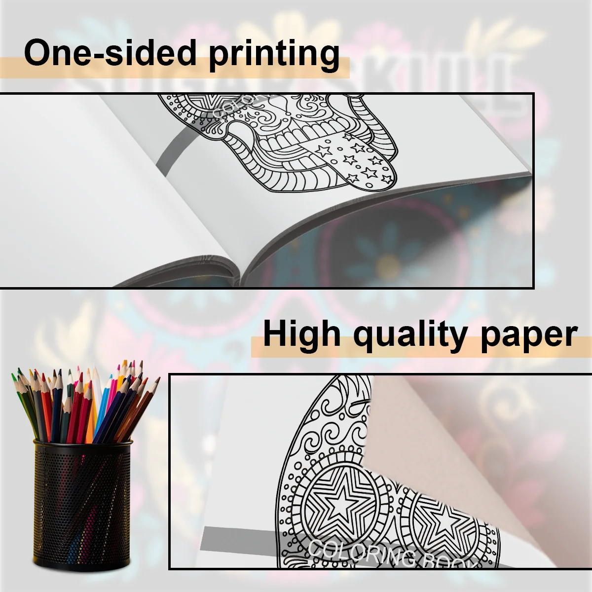 Adult Picture Book: Skull-Themed Coloring and Doodle Art for Unique Designs and Creative Expression