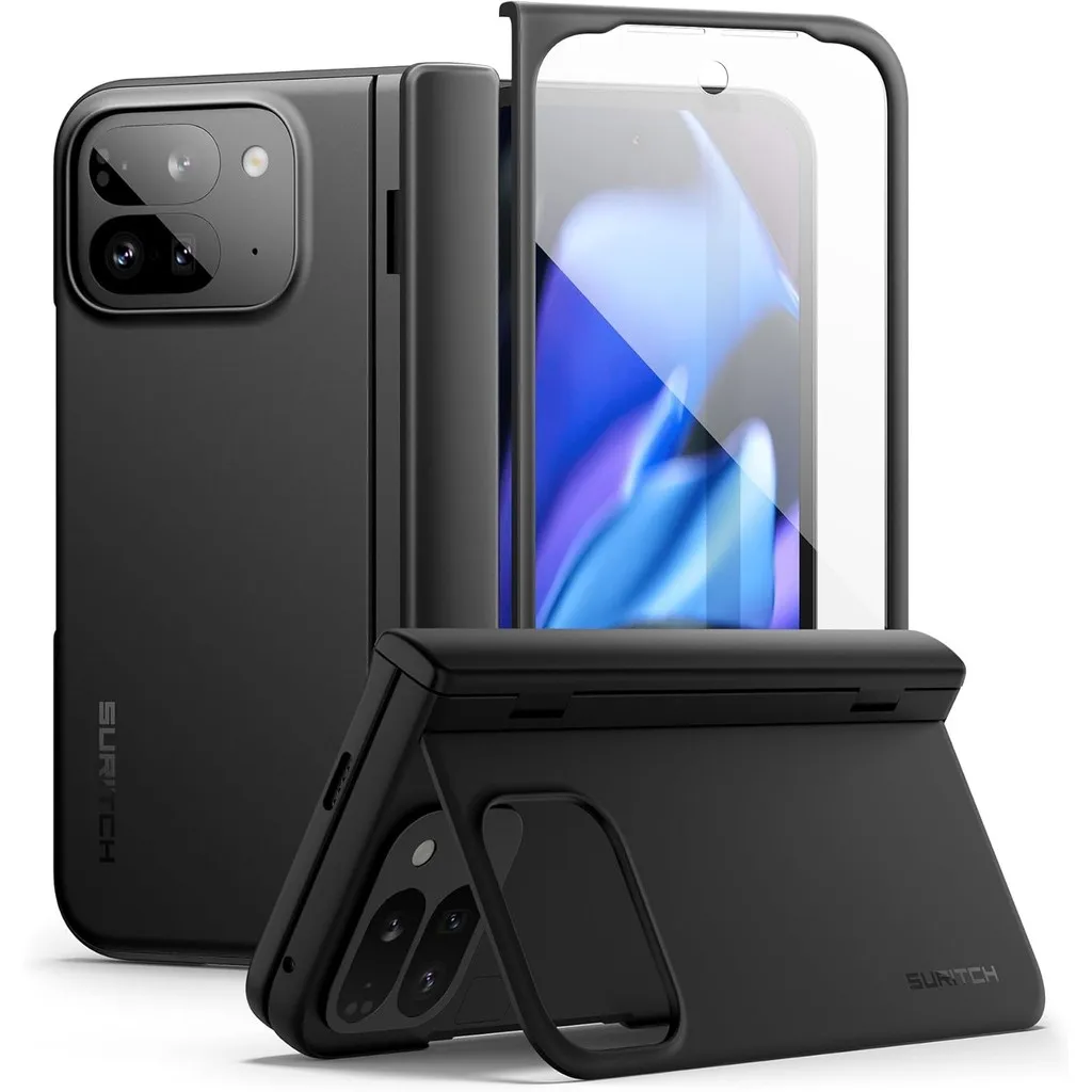 

Складной чехол SURITCH для Google Pixel 9 Pro, встроенная подставка, защитная пленка для экрана, шарнирный защитный чехол для телефона Pixel 9 Pro Fold