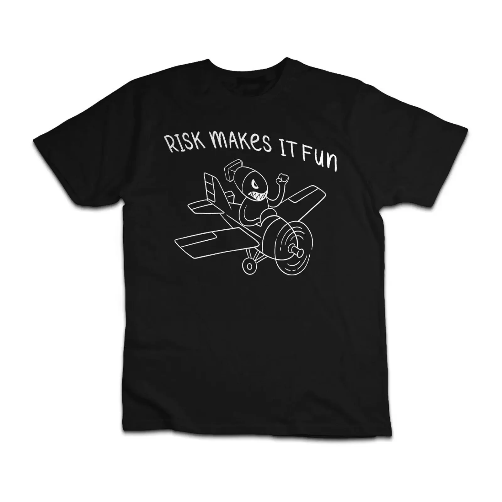 Risk Makes It Fun Funny Airplane Pilot Adventure T Shirt vintage Washed streetwear Slightly Soft Stretched designer clothes
