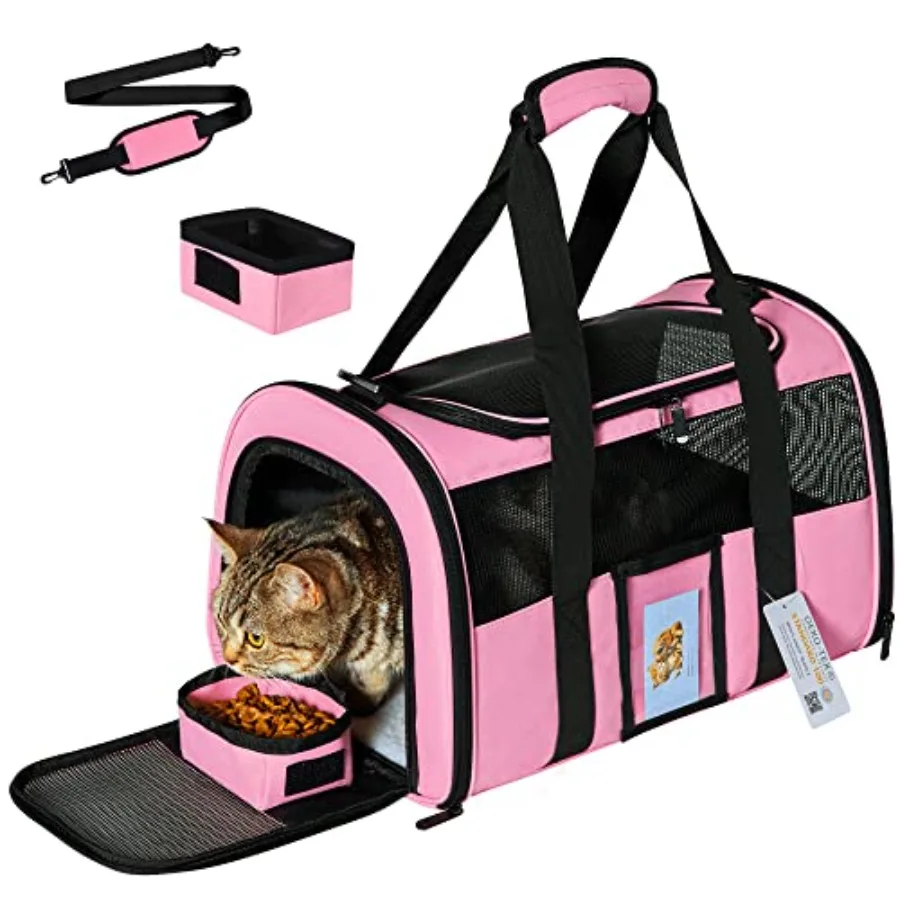 

Cat Carrier Pet Carriers Airline Approved for Small Dogs Kitten Carriers for Small Medium Cats Under 15lb Collapsible Soft Side