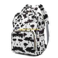 G5AE Cow Spots Print Diaper Bag Backpack Maternity Baby Changing Bag Backpacks