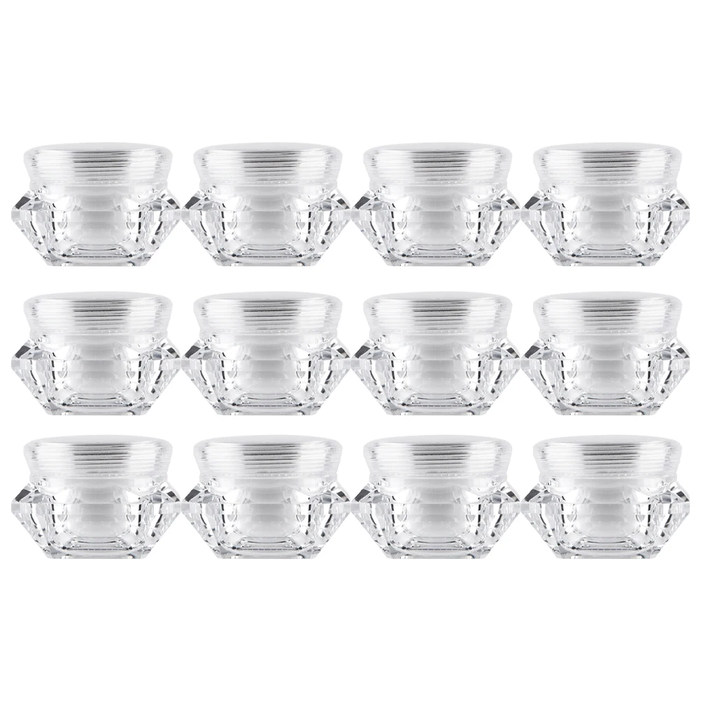 

12 Pcs Diamond Shape Cream Jar Face Container Makeup Containers with Lids Toiletries