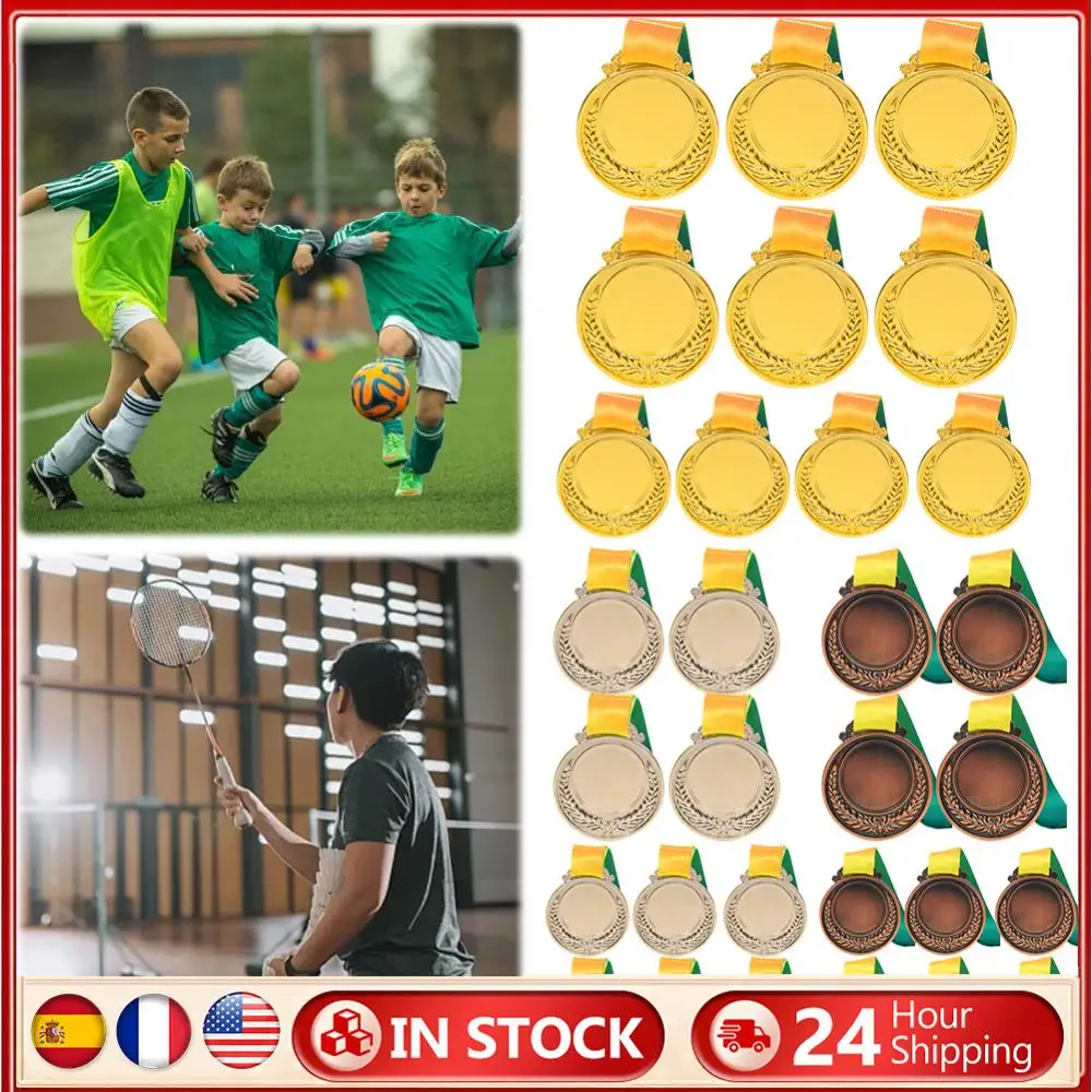 10 قطعة الذهب/الفضة/البرونزية ميدالية معدنية الفائز مع الرقبة الشريط المنافسة جائزة ميداليات 5.2 سنتيمتر لعرض الموهبة سباق الحفلات #1