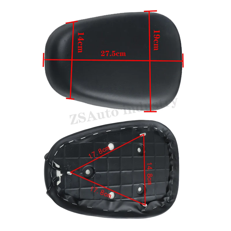 Motorcycle Seat Back Modified Double Rear Seat Cushion Seat Backrest Leather Pad For Harley Citycoco Honda Electric Scooters