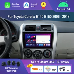 Android Auto Car Multimedia Video Player Stereo for Toyota Corolla E140 E150 2006 2007 - 2013 GPS Navigation 4G WiFi