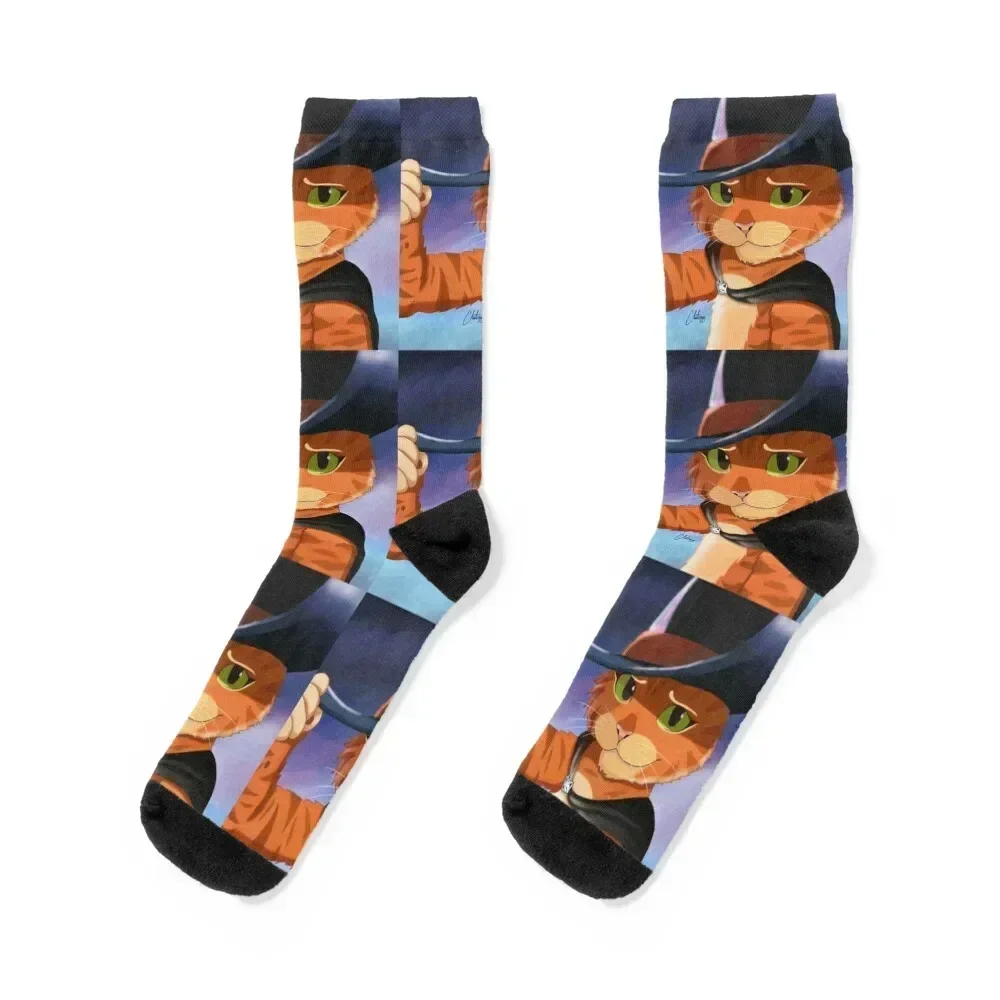 

Puss In Boots Socks colored Children's shoes anti slip football Ladies Socks Men's snow bright garter gift Socks Girl Men's