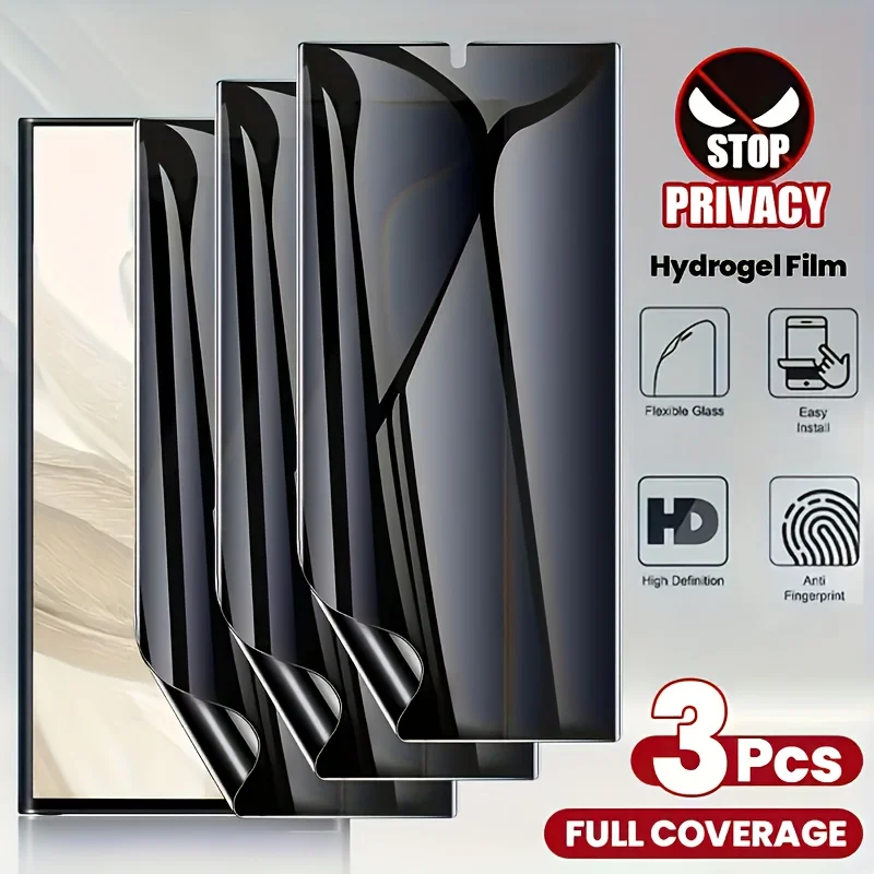 

3Pcs Full Cover Soft Hydrogel Film for Samsung S25 S24 Privacy Protective Film For Samsung S23 S22 S21 S20 Ultra Plus FE Film
