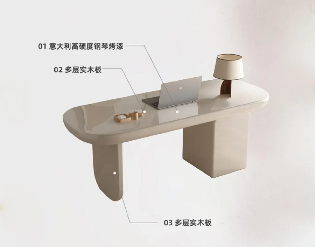 High-quality French cream desk, home office desk, writing desk, modern simple paint study, computer desk.
