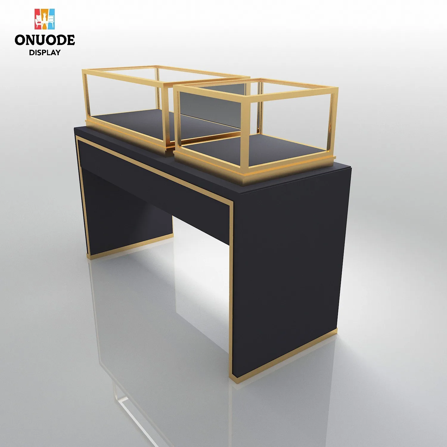 ตู้โชว์เครื่องประดับแบบกำหนดเองได้ ตู้โชว์เคาน์เตอร์พร้อมไฟ LED สำหรับร้านนาฬิกา ตู้โชว์เครื่องประดับกระจก