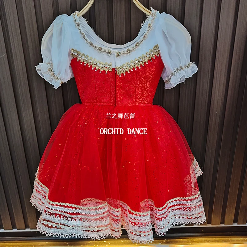 Bt2507035 tamanho personalizado de alta qualidade crianças meninas ballet dança desempenho wear gilsay vermelho longo romântico tutu vestido