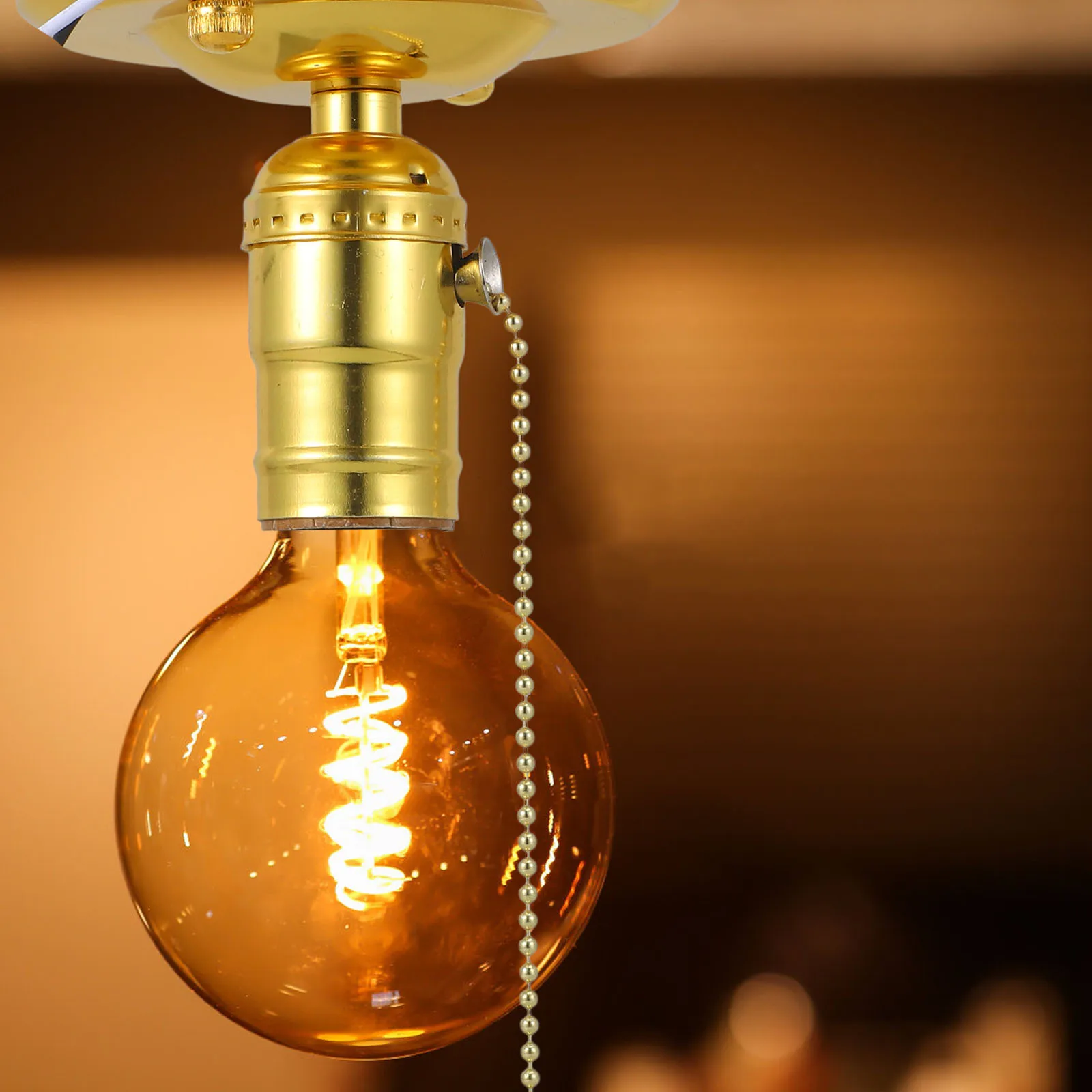 

1Set E27 Light Head Vintage Lamp Socket for Hanging Pendant Light Fixture Retro Bulb Holder Decorative Ceiling Mount Accessory