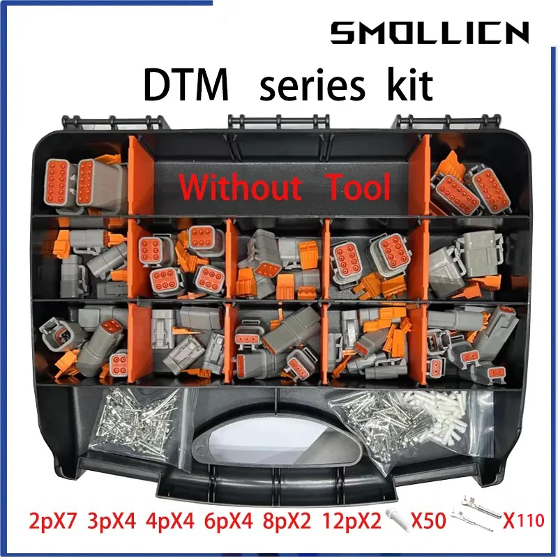 Imagem -02 - Dtm Waterproof Connector Kit Repair Tool Box Dtm062s Dtm04-2p Dtm063s Dtm04-3p Dtm064s Dtm04-4p Dtm0612s Dtm04-12p 324 Pcs