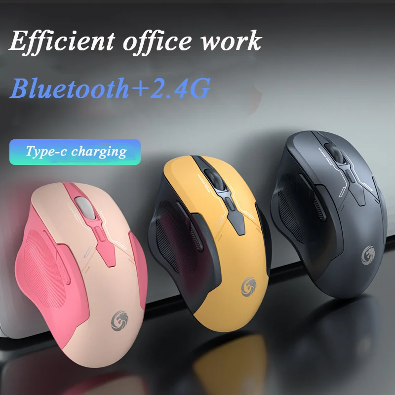 

2024 NEW Wireless Gaming Mouse Bluetooth Dual-mode Type-C Charging Mause Silent Office Gaming Mice for Laptop Tablet Computer