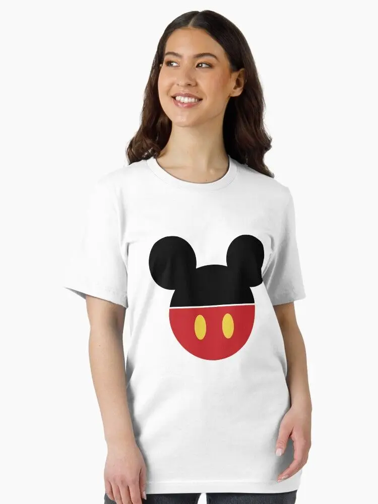 

Cute Disney Mickey Print Pattern Loose Comfortable Casual Cotton T-shirt Short Sleeve Men and Women with The Same Style