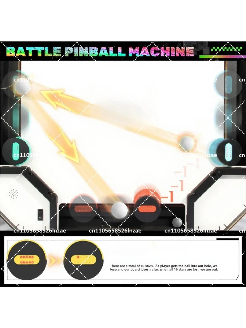 Table Pinball Machine Game Console for Kids & Adults Multiplayer Battle Arcade
