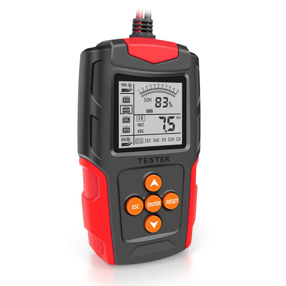SOH SOC CCA IR قياس لسيارة شاحنة الرقمية 12 فولت 24 فولت بطارية محلل اختبار أداة سيارة دراجة نارية جهاز اختبار بطارية