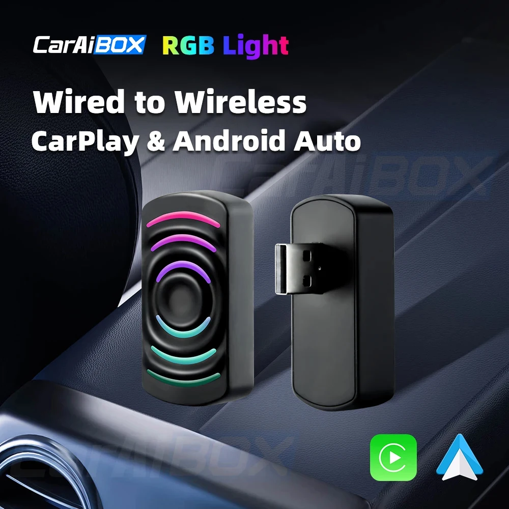 EKIY Wireless CarPlay Dongle Wireless Android Auto Adapter 2in1 AI Smart Box For Car With Wired CarPlay Car Intelligent Systems