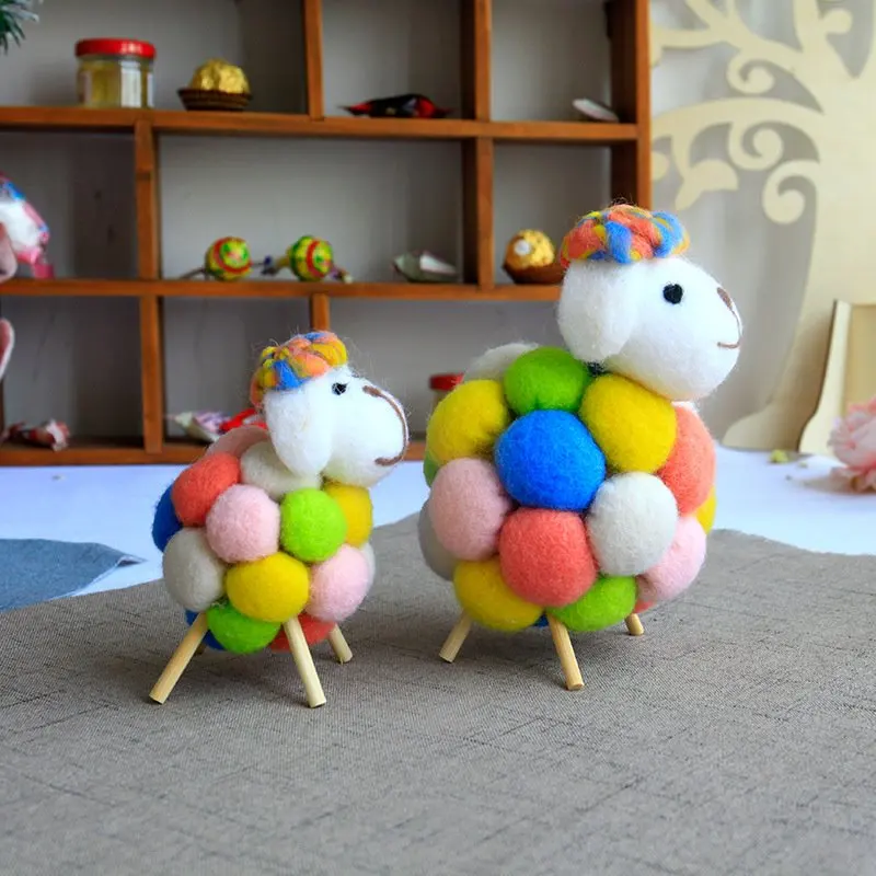 Festival Miniaturen Feestartikelen Wolvilt Schapen Kid Gift Woninginrichting Desktop Decor Beeldjes Mini Tafelornament