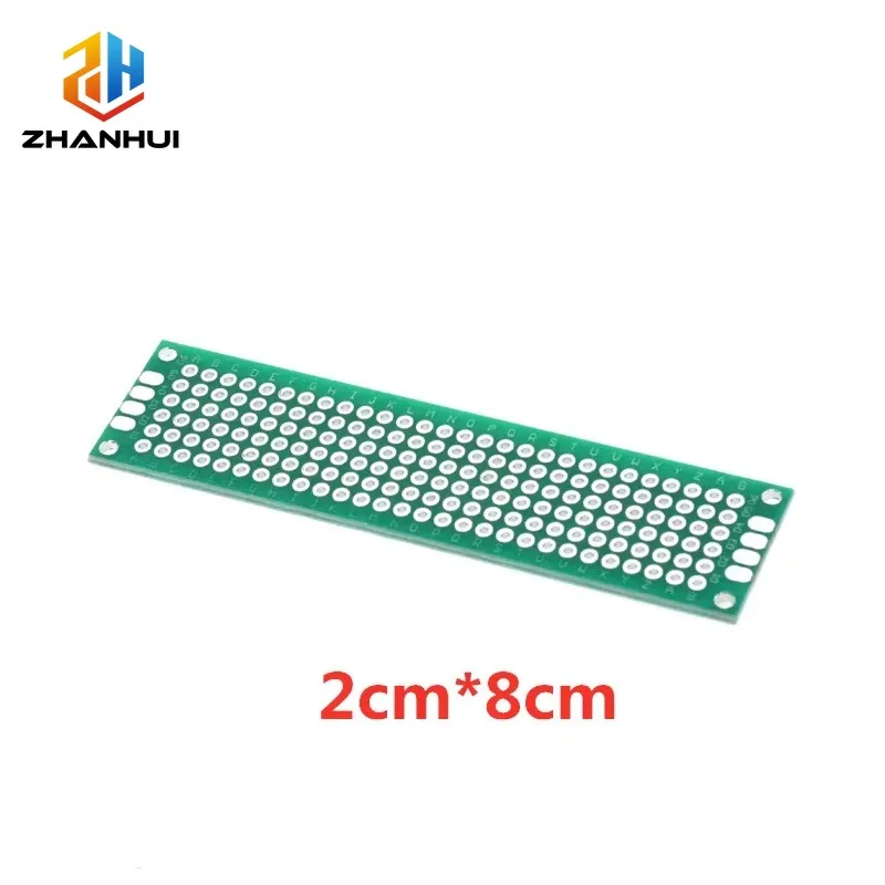 1/2/5PCS Double-Sided Green PCB Prototype Board - Various Sizes (2x8 to 9x15cm) for DIY Soldering & Electronic Projects