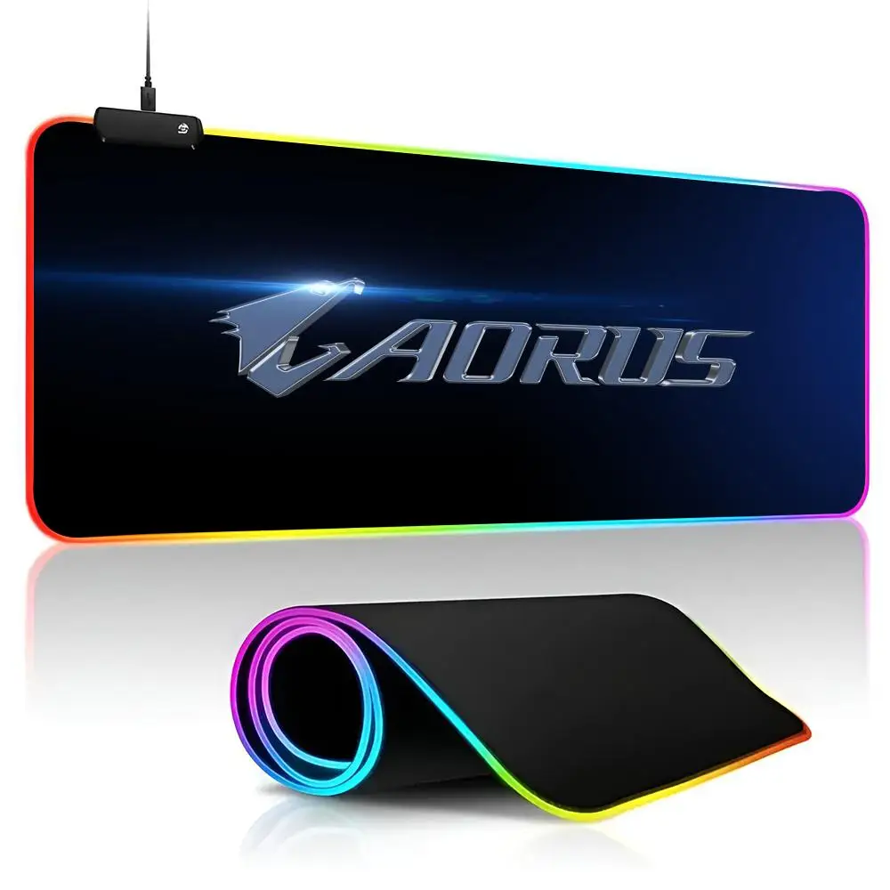 Imagem -06 - Aorus Rgb Mouse Pad com Luz Led 900x400 Xxl para Computador Gamer Teclado com Grande Borda de Bloqueio