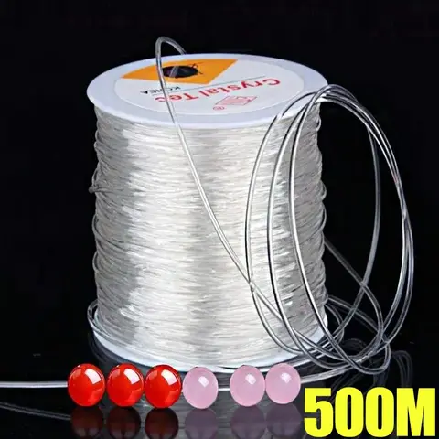 500/100m Transparent Elastic Thread Cord Crystal Elastic Line For Jewelry Making Diy Bracelet Necklace Beaded Accessories