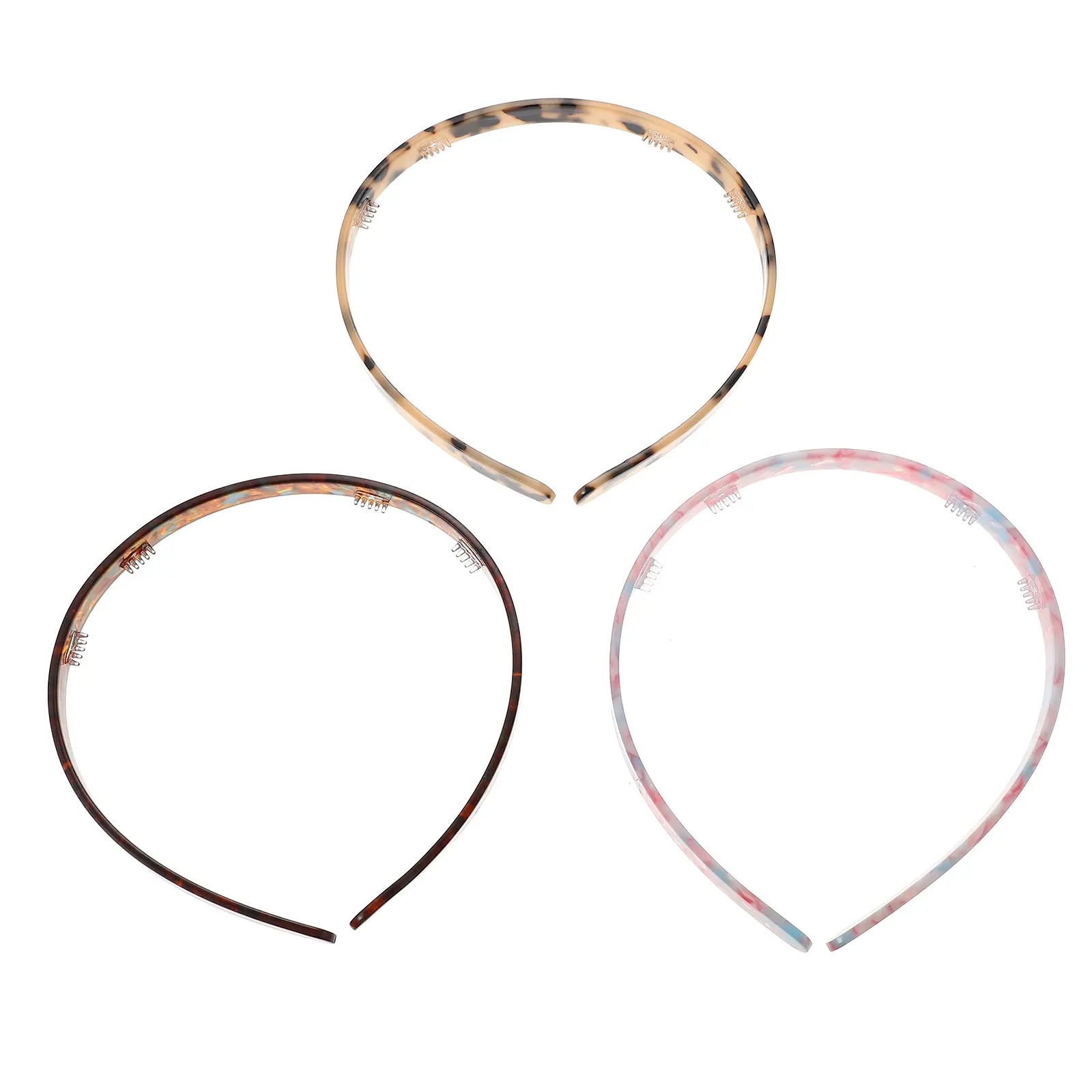 

3 Pcs Tortoiseshell Headbands Acetate Sheet Hair Accessories Lightweight Portable Girls Head Decor Blue Beige Hair